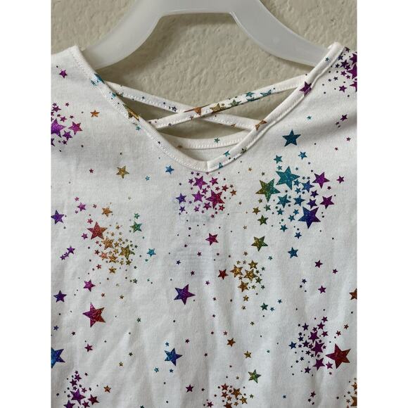 Jumping Beans Ivory Rainbow Ombré Foiled Stars Long Sleeve Girls’ Top Size 5 - Picture 4 of 4
